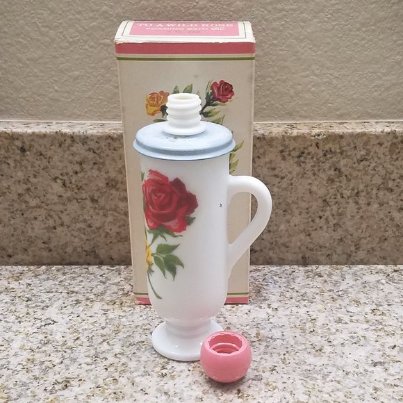 Avon Demi-Cup “To A Wild Rose” Full of Foaming Bath Oil 3 Fl. Oz. - Picture 9 of 11